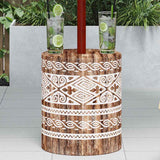 Vidaxl parasolvoet 23 kg wit gewassen massief hout cilindrisch - afbeelding 3