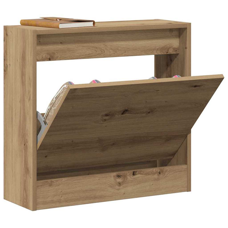 Vidaxl schoenenkast 60 x 21 x 57 cm bewerkt hout artisan eiken