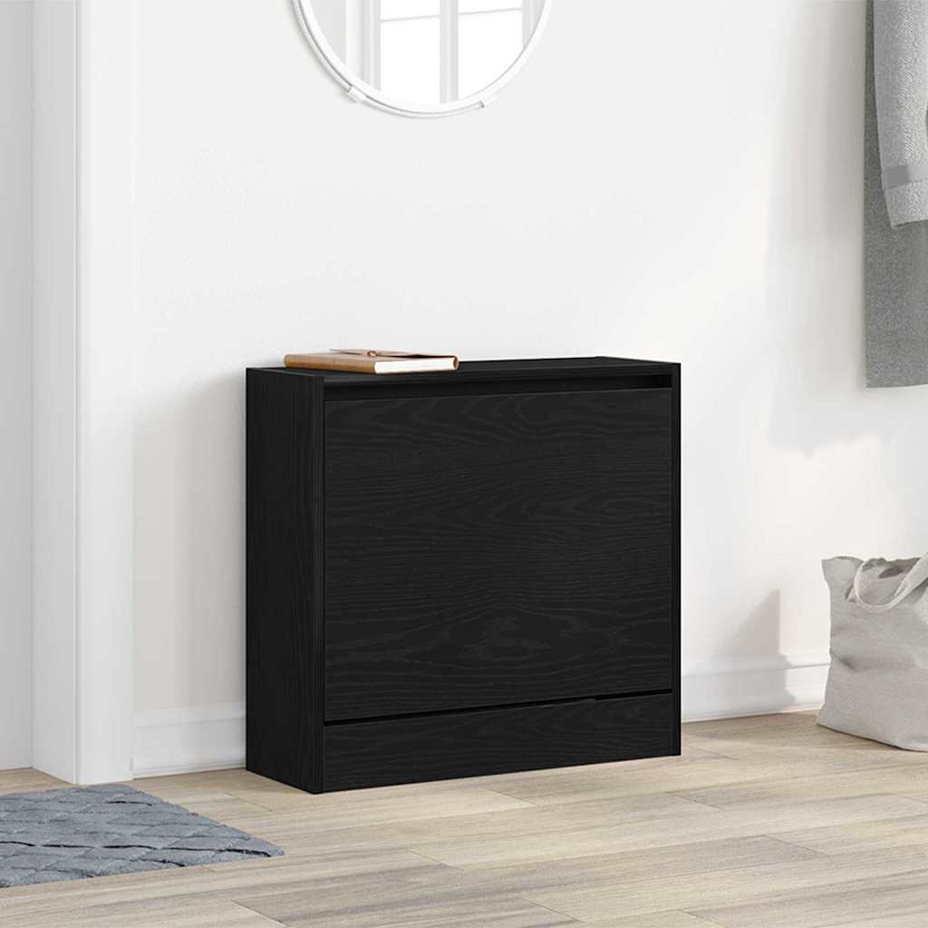 Vidaxl schoenenkast 60 x 21 x 57 cm bewerkt hout zwart eiken