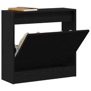 Vidaxl schoenenkast 60 x 21 x 57 cm bewerkt hout zwart eiken - afbeelding 3
