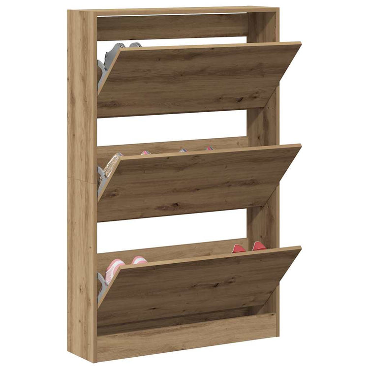 Vidaxl schoenenkast 80 x 21 x 125,5 cm bewerkt hout artisan eiken