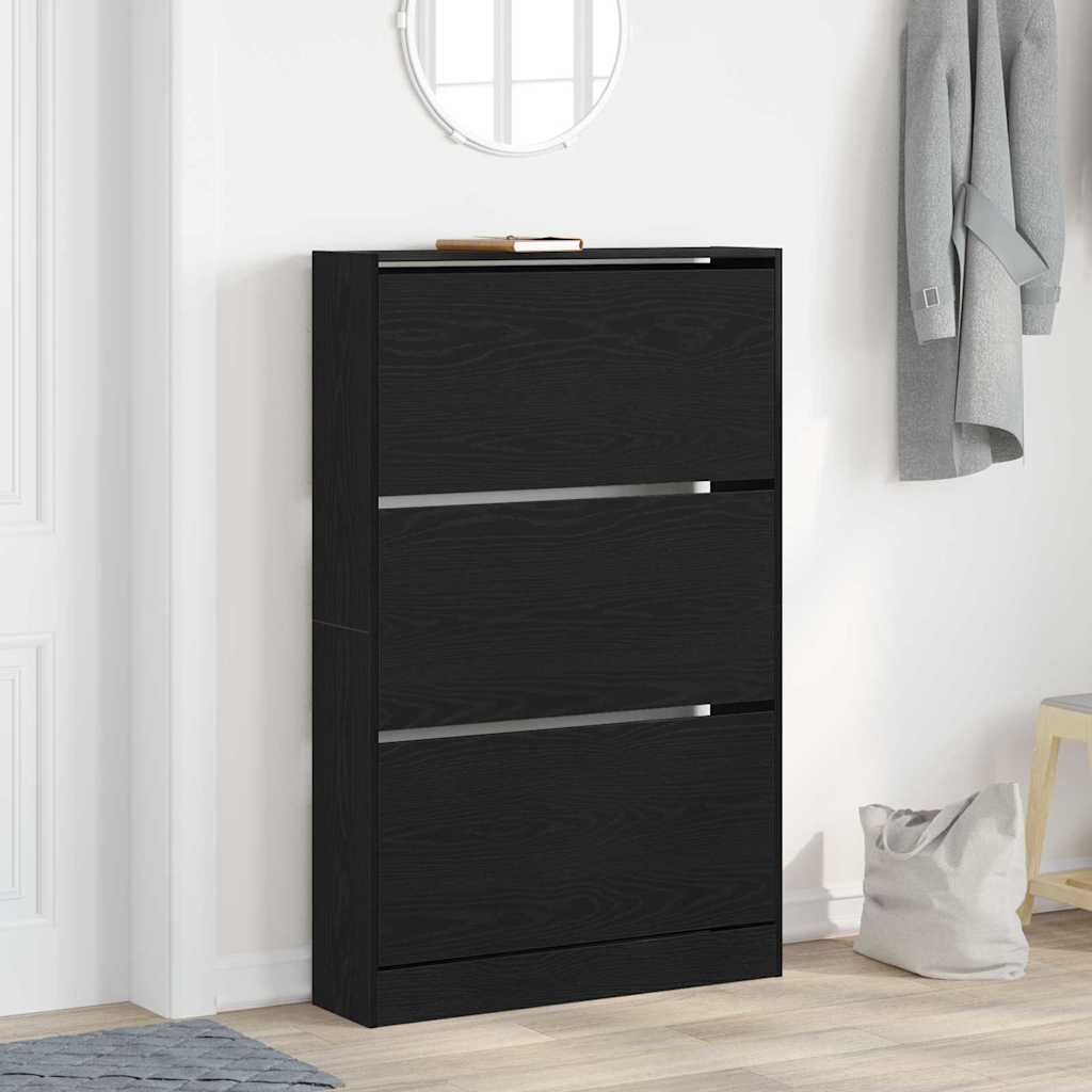 Vidaxl schoenenkast 80 x 21 x 125,5 cm bewerkt hout zwart eiken