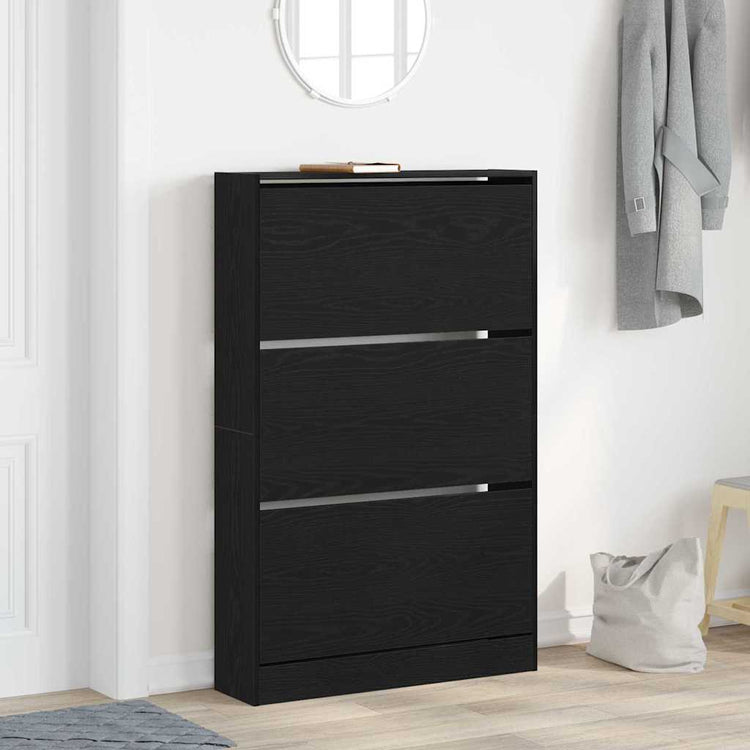 Vidaxl schoenenkast 80 x 21 x 125,5 cm bewerkt hout zwart eiken