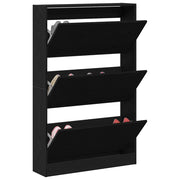 Vidaxl schoenenkast 80 x 21 x 125,5 cm bewerkt hout zwart eiken - afbeelding 3