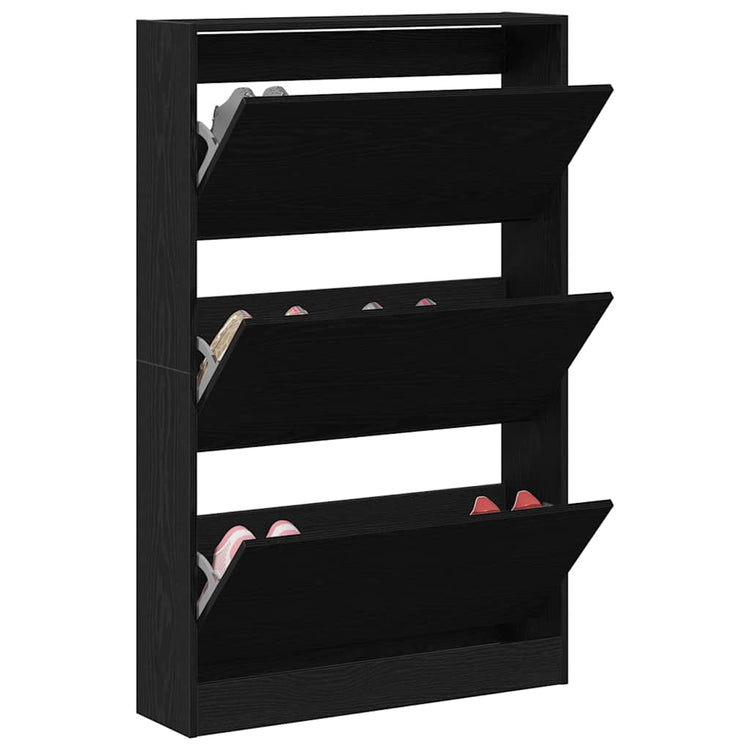 Vidaxl schoenenkast 80 x 21 x 125,5 cm bewerkt hout zwart eiken