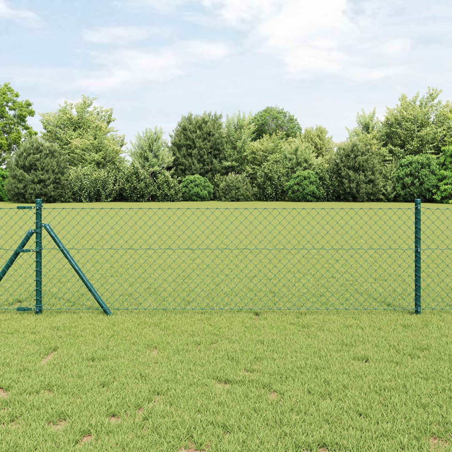 Vidaxl kettenschakelhek groen 25 x 0,6 m staal