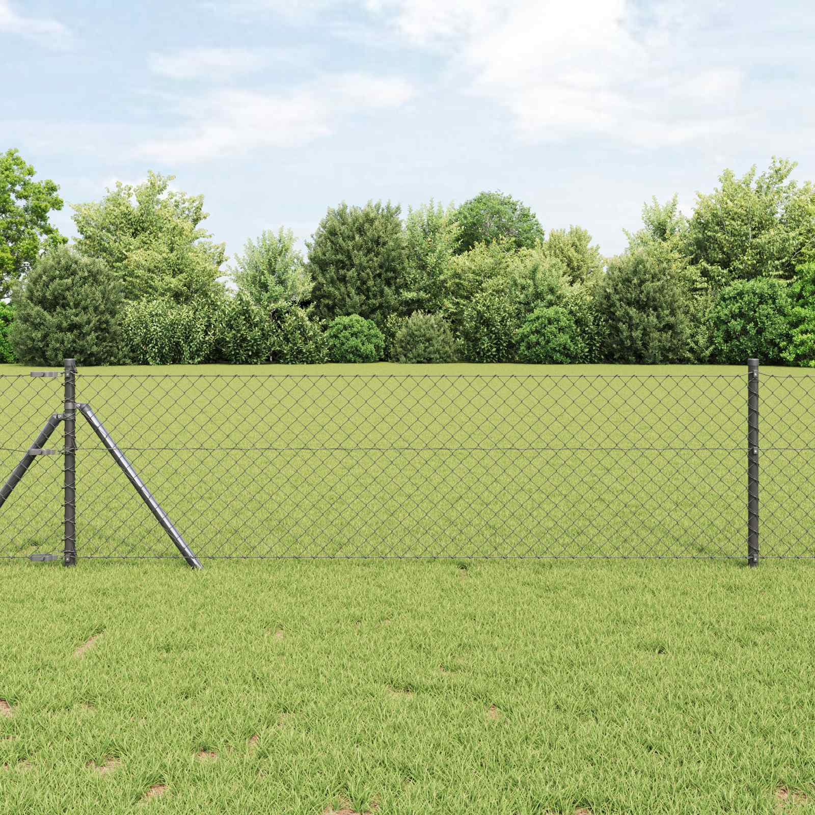 Vidaxl kettenschakelhek grijs 10 x 0,8 m staal
