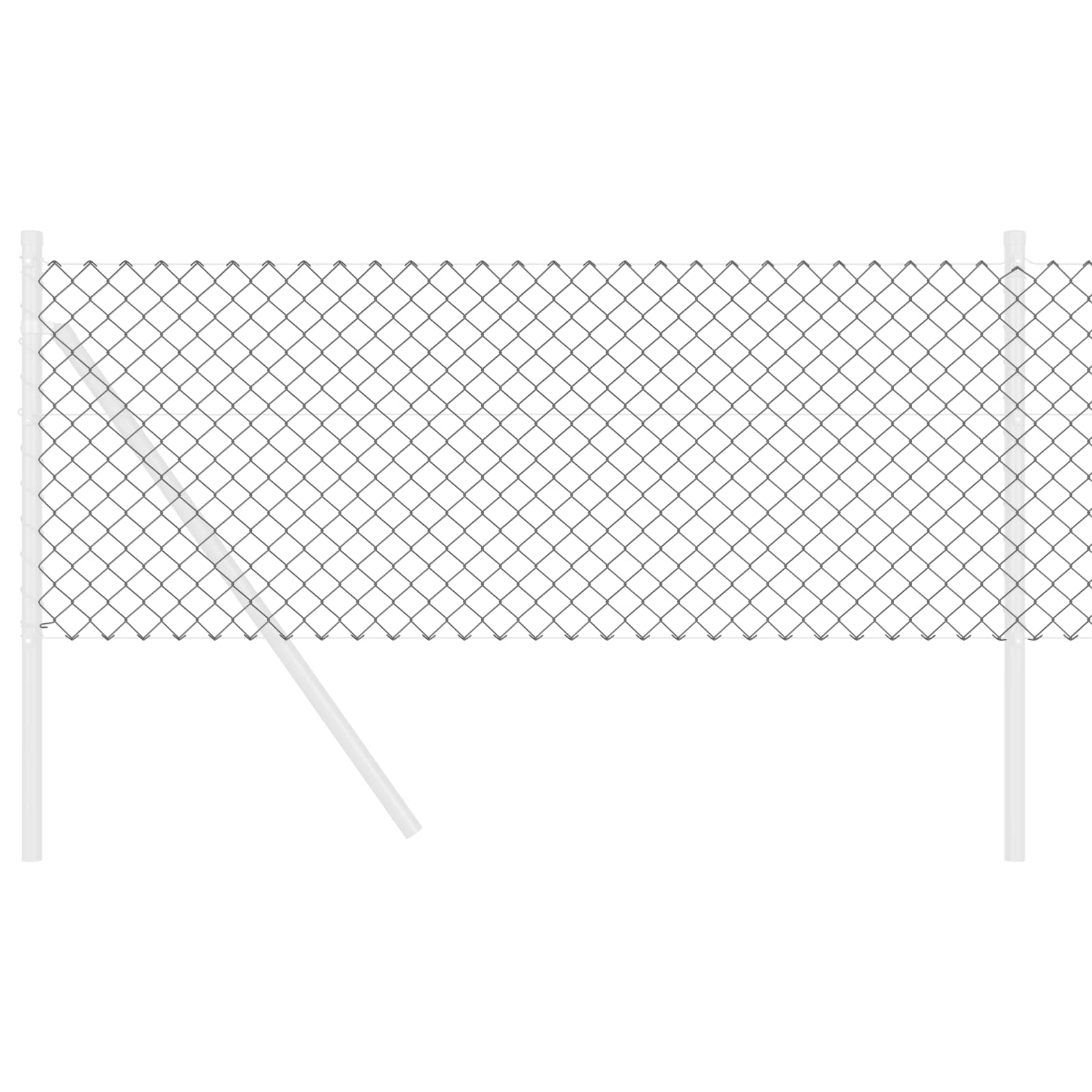 Vidaxl kettenschakelhek grijs 25 x 0,6 m staal