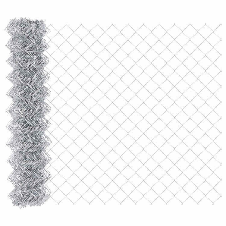 Vidaxl gaashek 10 x 1,2 m verzinkt staal zilver