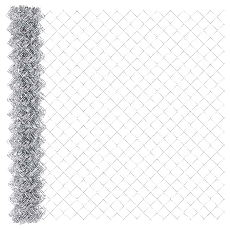 Vidaxl gaashek 10 x 1,6 m verzinkt staal zilver