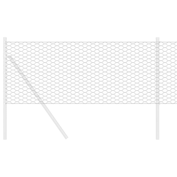 Vidaxl hexagon hek grijs 0,6 x 25 m pvc