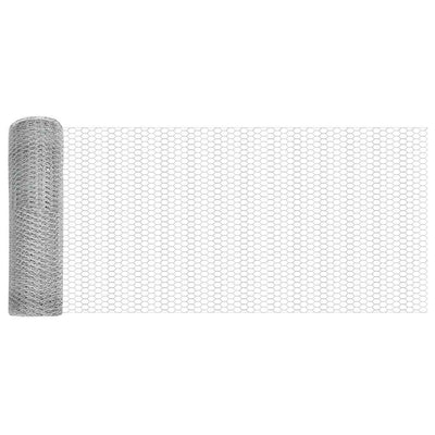 Vidaxl hexagon hek zilver 0,6 x 10 m gegalvaniseerd staal