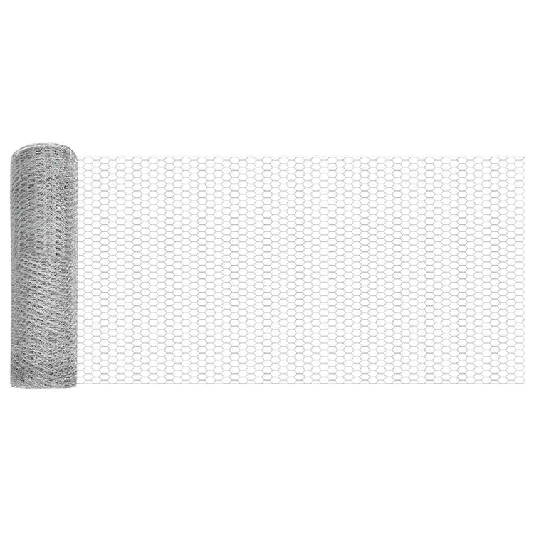 Vidaxl hexagon hek 0,6 x 10 m verzinkt staal zilver
