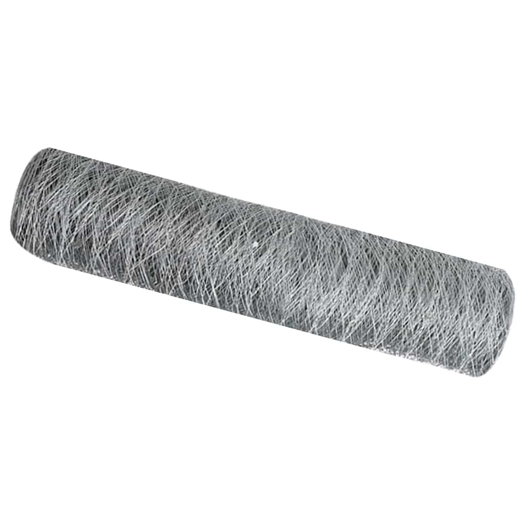 Vidaxl hexagon hek zilver 0,5 x 50 m gegalvaniseerd staal