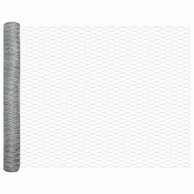 Vidaxl hexagon hek 1,4 x 50 m verzinkt staal zilver