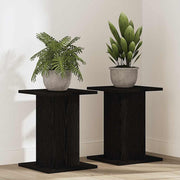 Vidaxl plantenstandaard 2 st zwart eiken 30 x 30 x 40 cm bewerkt hout - afbeelding 1