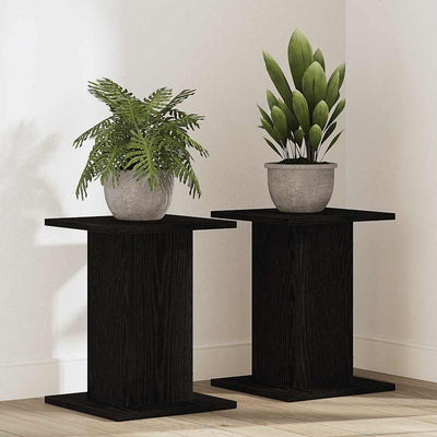 Vidaxl plantenstandaard 2 st zwart eiken 30 x 30 x 40 cm bewerkt hout