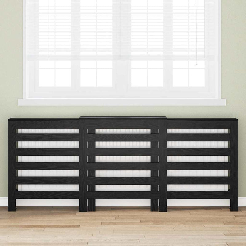 Vidaxl radiatorafdekking zwart eiken 205 x 21,5 x 83,5 cm bewerkt hout