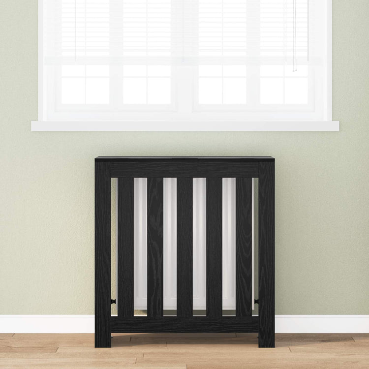 Vidaxl radiatorafdekking zwart eiken 78 x 20 x 82 cm bewerkt hout