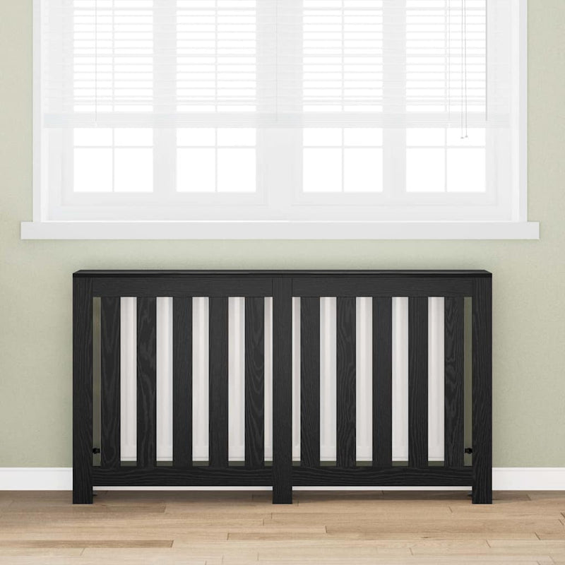 Vidaxl radiatorafdekking zwart eiken 149 x 20 x 82 cm bewerkt hout
