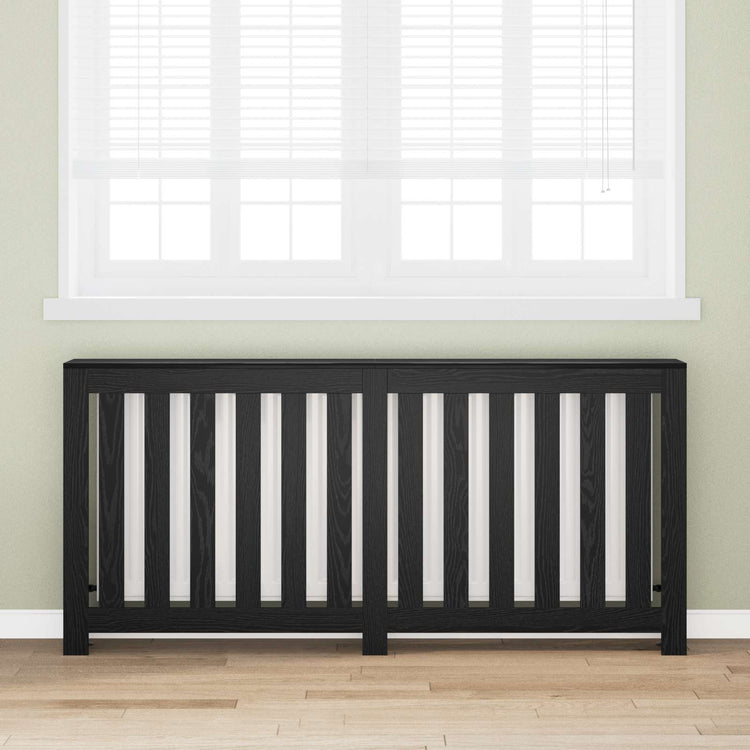 Vidaxl radiatorafdekking zwart eiken 175 x 20 x 82 cm bewerkt hout