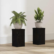 Vidaxl plantenstandaard 2 st zwart eiken 10 x 10 x 18 cm bewerkt hout - afbeelding 1