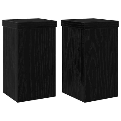 Vidaxl plantenstandaard 2 st zwart eiken 10 x 10 x 18 cm bewerkt hout