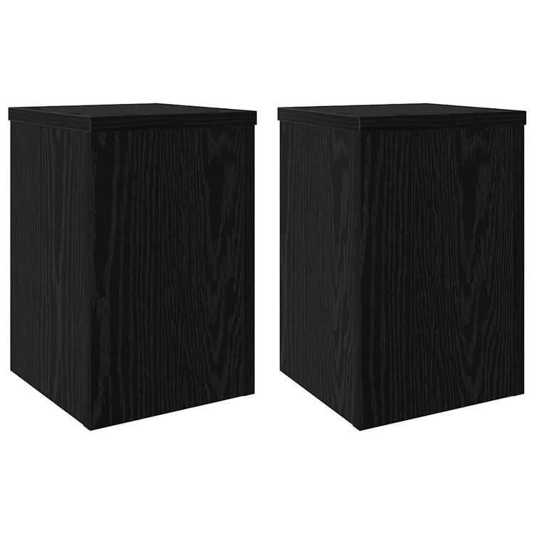 Vidaxl plantenstandaard 2 st zwart eiken 20 x 20 x 30 cm bewerkt hout