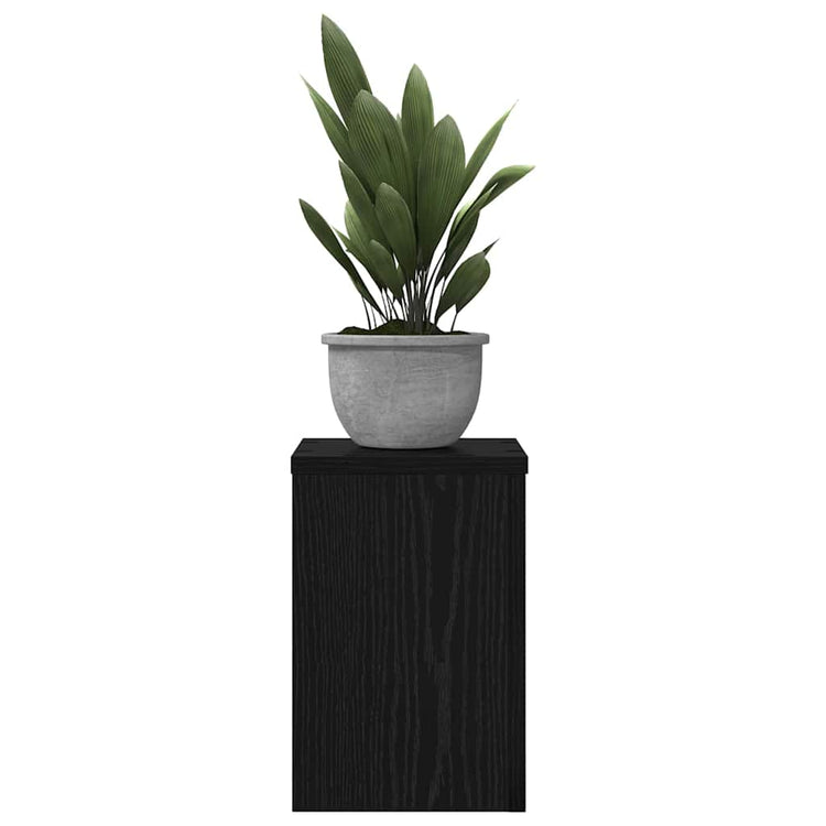 Vidaxl plantenstandaard 2 st zwart eiken 20 x 20 x 30 cm bewerkt hout