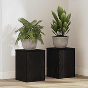Vidaxl plantenstandaard 2 st zwart eiken 25 x 25 x 35 cm bewerkt hout - afbeelding 1