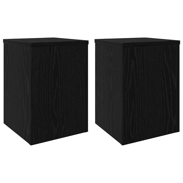 Vidaxl plantenstandaard 2 st zwart eiken 25 x 25 x 35 cm bewerkt hout