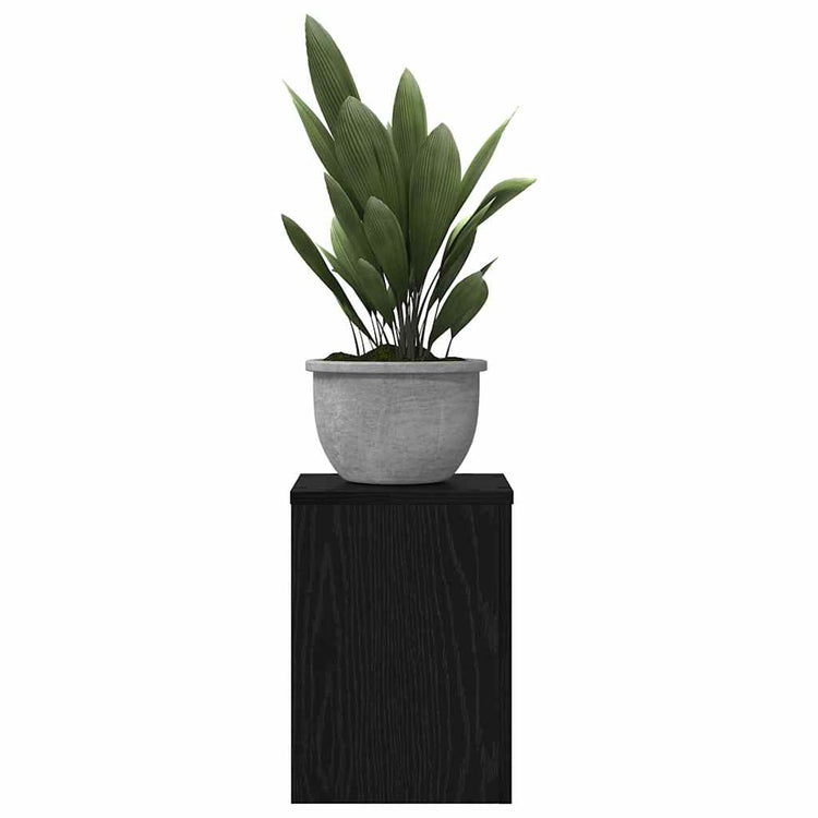 Vidaxl plantenstandaard 2 st zwart eiken 25 x 25 x 35 cm bewerkt hout