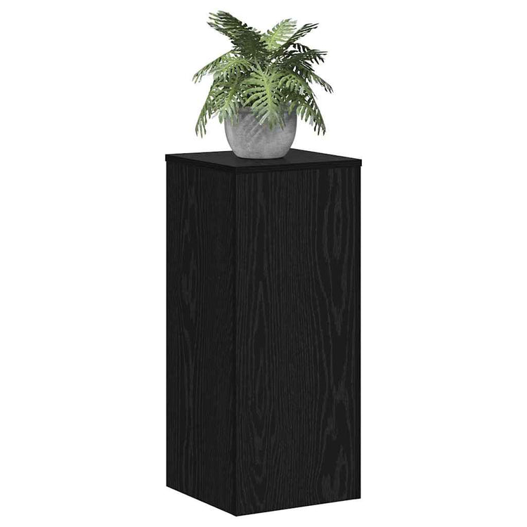 Vidaxl plantenstandaard 2 st zwart eiken 30 x 30 x 70 cm bewerkt hout