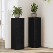 Vidaxl plantenstandaard 2 st zwart eiken 25 x 25 x 80 cm bewerkt hout - afbeelding 1