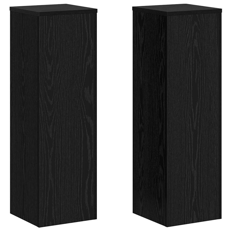 Vidaxl plantenstandaard 2 st zwart eiken 25 x 25 x 80 cm bewerkt hout