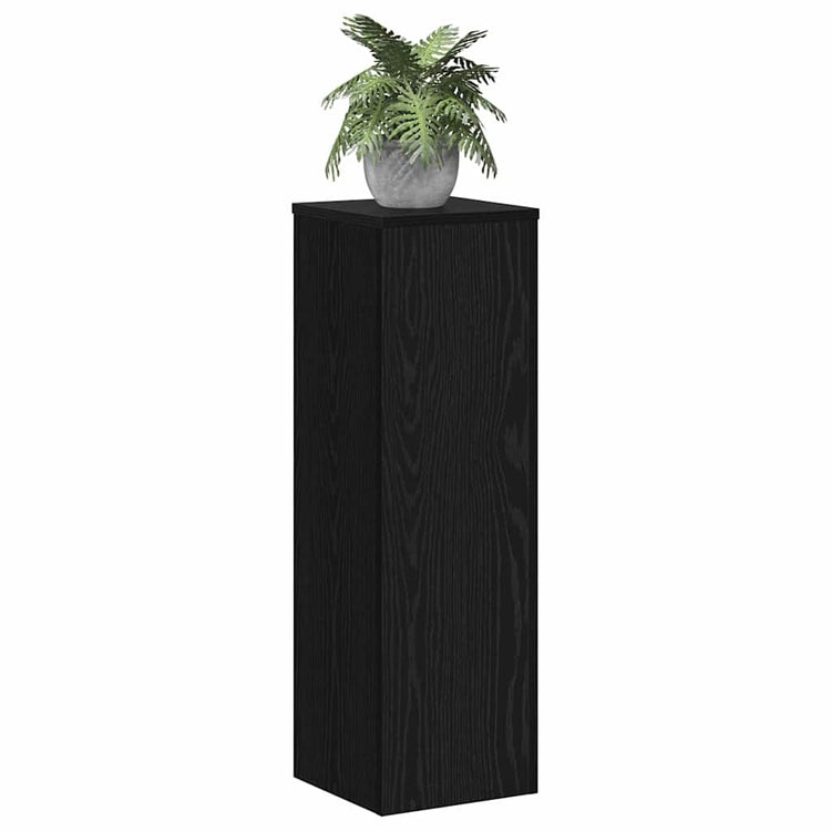 Vidaxl plantenstandaard 2 st zwart eiken 25 x 25 x 80 cm bewerkt hout