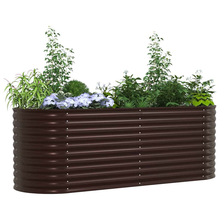 Vidaxl verhoogd bed bruin 240 x 80 x 81 cm staal