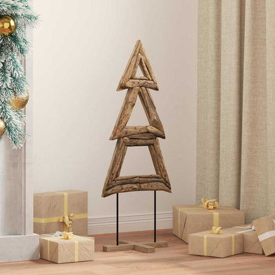 Vidaxl kerstboom bruin 90 cm massief teakhout