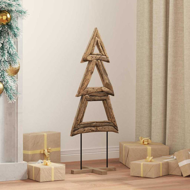 Vidaxl kerstboom met standaard bruin 90 cm massief teakhout