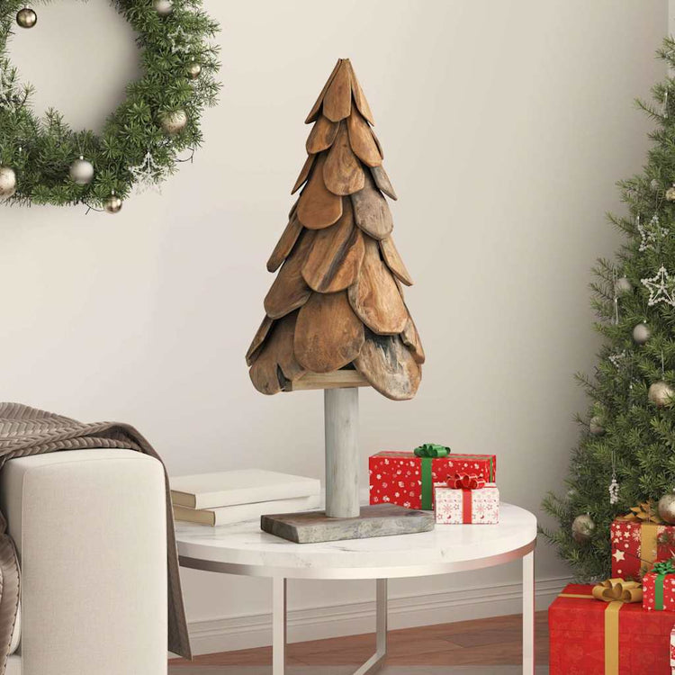 Vidaxl kerstboom bruin 91 cm massief teakhout