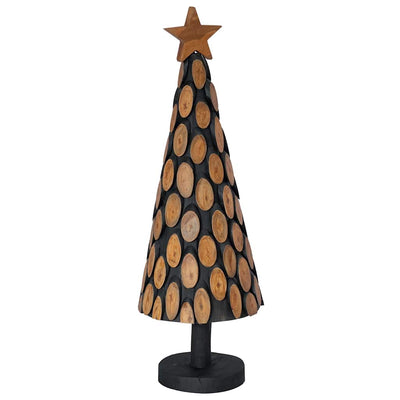 Vidaxl kerstboom met standaard bruin 90 cm massief teakhout