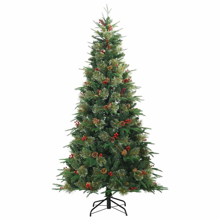 Vidaxl kunstmatige inklapbare kerstboom groen 210 cm pvc, pe en staal