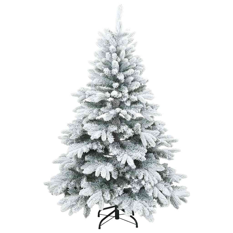 Vidaxl kunst kerstboom met geveerde takken, sneeuw bedekt wit 120 cm