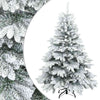 Vidaxl kunst kerstboom met geveerde takken, sneeuw bedekt wit 150 cm