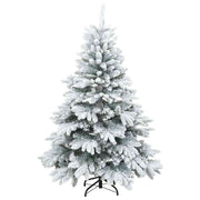 Vidaxl kunst kerstboom met geveerde takken, sneeuw bedekt wit 150 cm - afbeelding 3