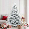 Vidaxl kunst kerstboom met geveerde takken, sneeuw bedekt wit 180 cm