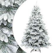 Vidaxl kunst kerstboom met geveerde takken, sneeuw bedekt wit 180 cm - afbeelding 2