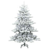 Vidaxl kunst kerstboom met geveerde takken, sneeuw bedekt wit 150 cm