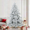 Vidaxl kunst kerstboom met geveerde takken, sneeuw bedekt wit 210 cm