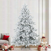 Vidaxl kunst kerstboom met geveerde takken, sneeuw bedekt wit 240 cm - afbeelding 1